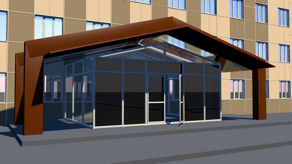 Эскизный проект фходной группы офисного здания