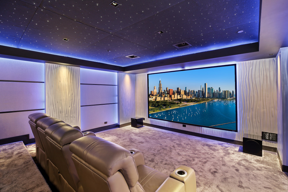 Pond View Restoration - Transitional - Home Theater - Chicago - by A ...