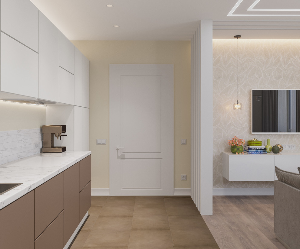 гостиная совмещенная с кухней