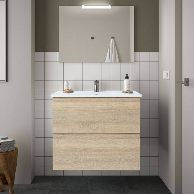 Bathroom Vanity With Gel Basin Top and Removeable Storage Boxes, 24