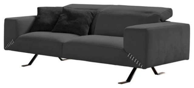 Tomasso Siena Collection Loveseat Full Grain Italian Leather, Anthracite