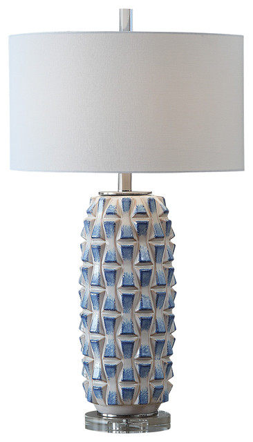 blue and white ceramic table lamps