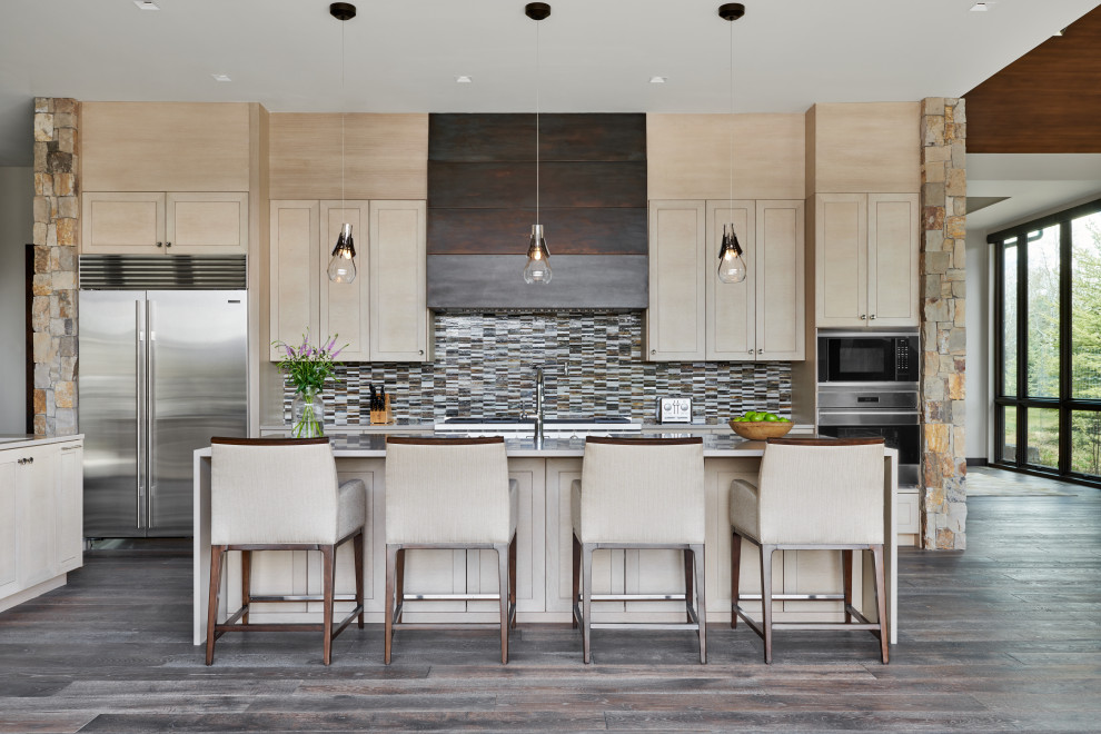 Mountain style kitchen photo in Denver