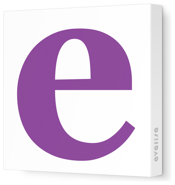 Letter - Lower Case 'e' Stretched Wall Art, 12" x 12", Purple