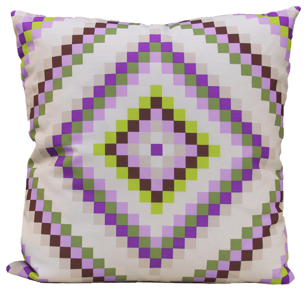 Paradise Almost Amish Geometric Throw Pillow 22x22 Quilt Bold Color Designer USA