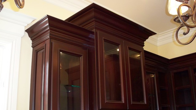Maple in dark mahogany finish traditional-kitchen