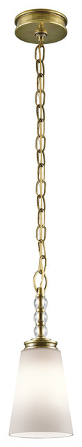 Kichler Rossington 1-Light Natural Brass Mini Pendant Ceiling Light
