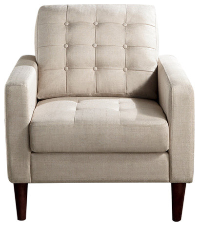 Rosevera Grana Tufted Buttons Arm Chair, Beige