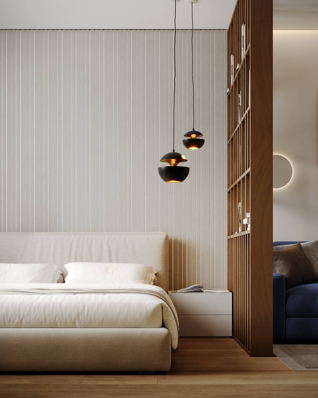 Проект совмещенной спальни-гостиной