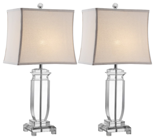 Safavieh Olympia Crystal Table Lamp Set Of 2 In Clear And Silver