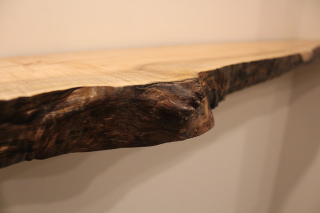 Big Leaf Maple Live Edge Floating Shelf // Mantel - Rustik