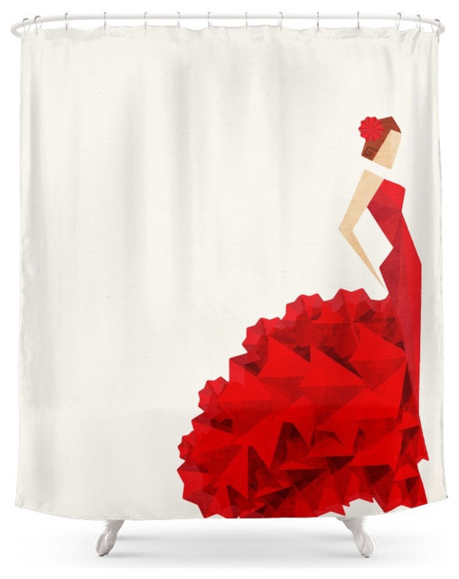 The Dancer Flamenco Shower Curtain Contemporary Shower