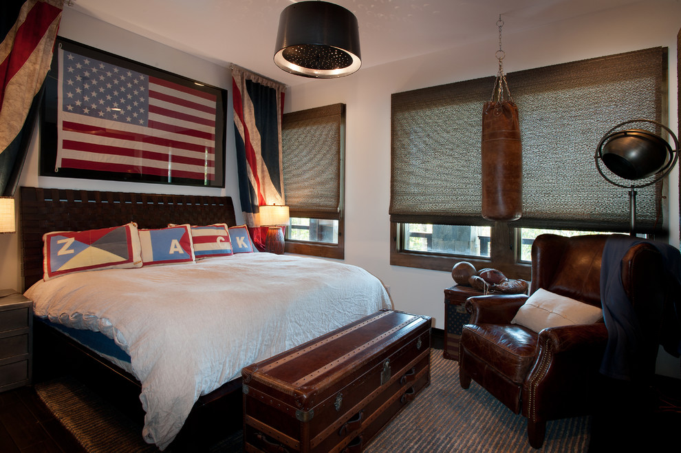 Example of a mountain style bedroom design in Charlotte