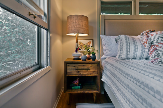 A relaxing retreat in the northwoods rustic-bedroom