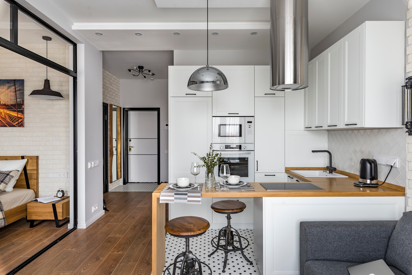 Студия 38м2 в стиле лофт для сдачи в аренду