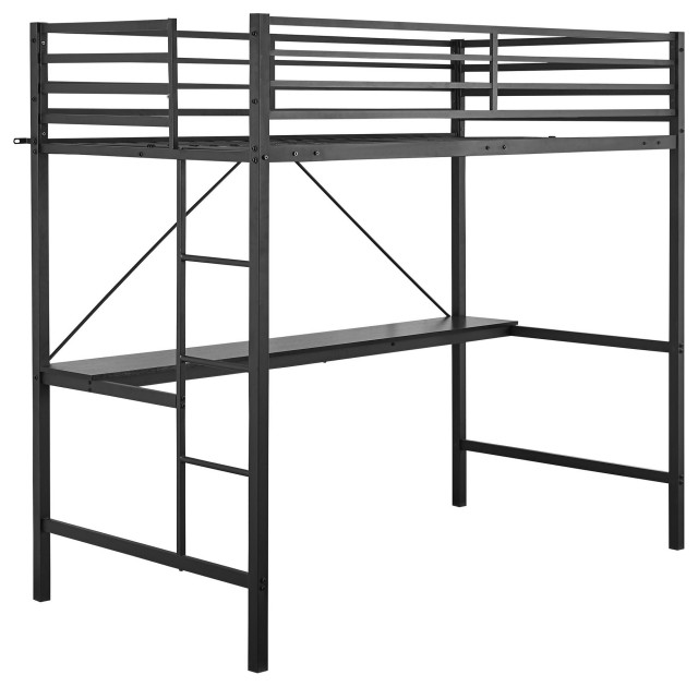 Black Twin Loft Bed Transitional Loft Beds by Kolibri Decor Houzz