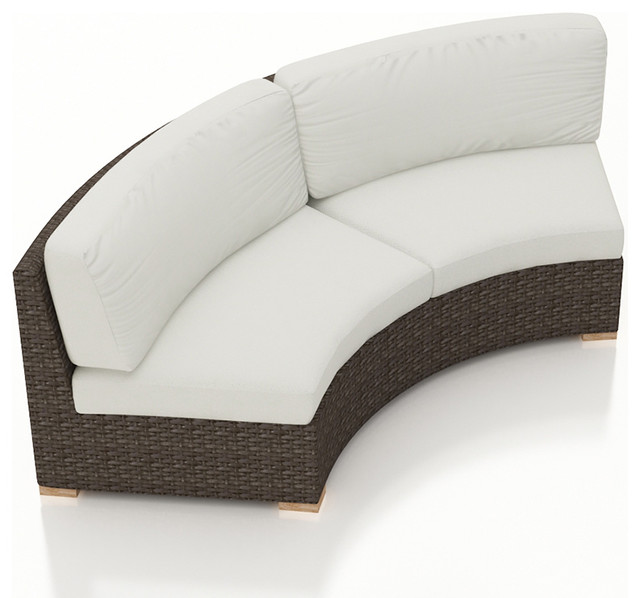 Arden Eclipse Outdoor Wicker Curved Loveseat Tropical Outdoor