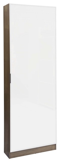 Nova 1-Door Mirrored Shoe Rack, Oak