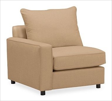 PB Comfort Square Arm Upholstered Left Arm Chair, Knife-Edge, Polyester Wrap Cus