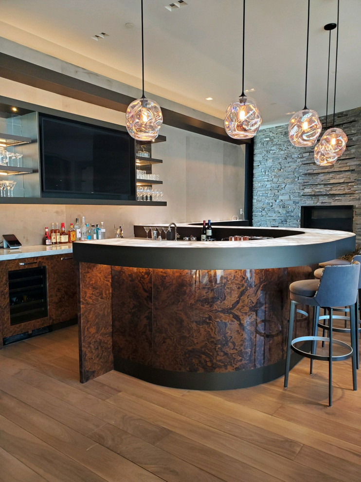 Photo of a contemporary home bar in Salt Lake City.