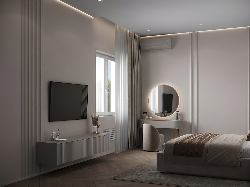 Мастер спальня в двухэтажном доме