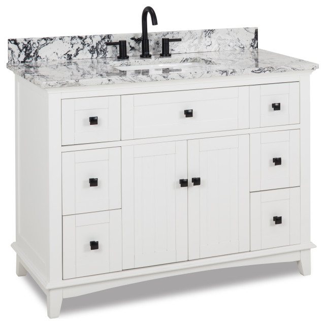 48 White Vanity Matte Black Hardware Engineered 48 White Vanity Matte Black Hardware