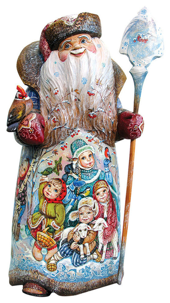 Snow Maiden Children Woodcarved Figurine Traditional Holiday Accents And Figurines By G Debrekht