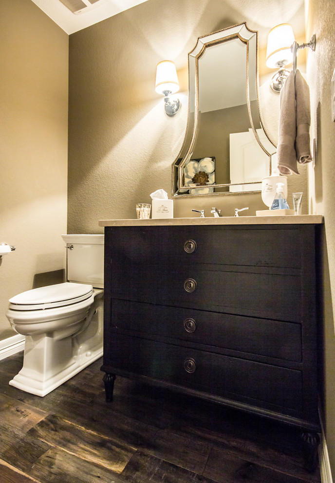 Inspiration for a rustic basement remodel in Denver