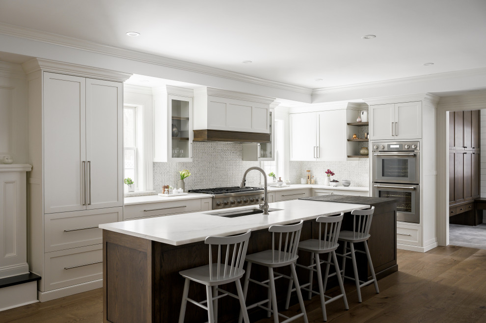 Inspiration for a transitional home design remodel in Boston