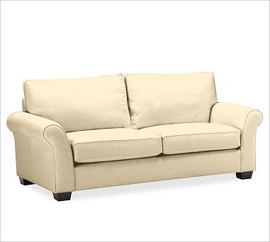 PB Comfort Roll Arm Upholstered Sofa, Box Cushion, Down-Blend Wrap Cushions, Org