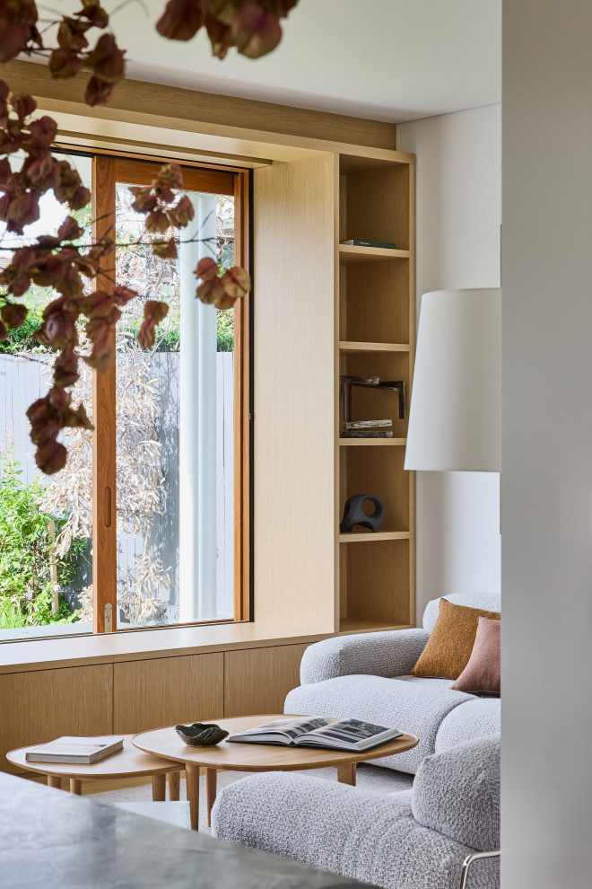 Cozy Living Room with Built-In Timber Joinery - Scandinavian - Living ...