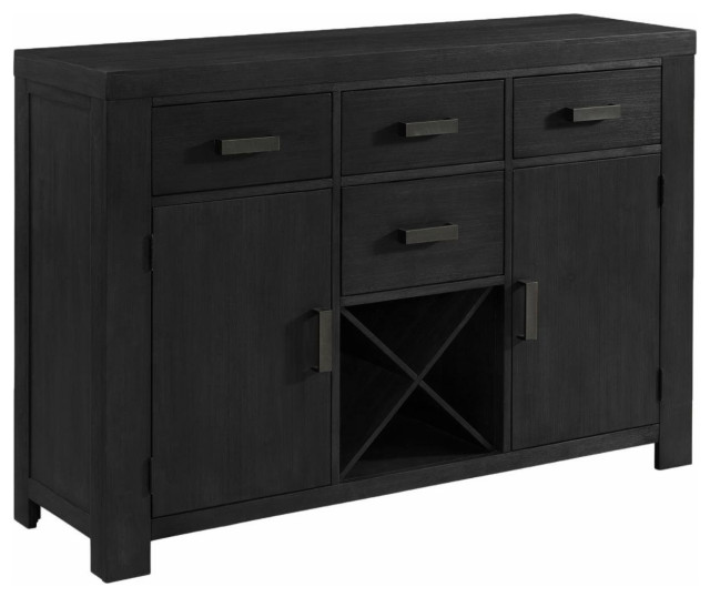 Spacious Sideboard, XShaped Wine Rack & With Metal Pull