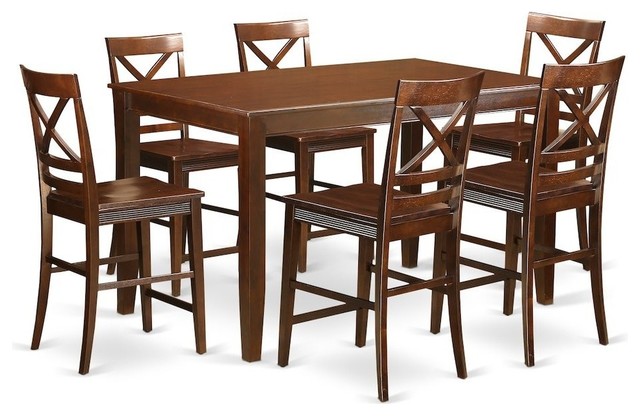 bar height table with six chairs