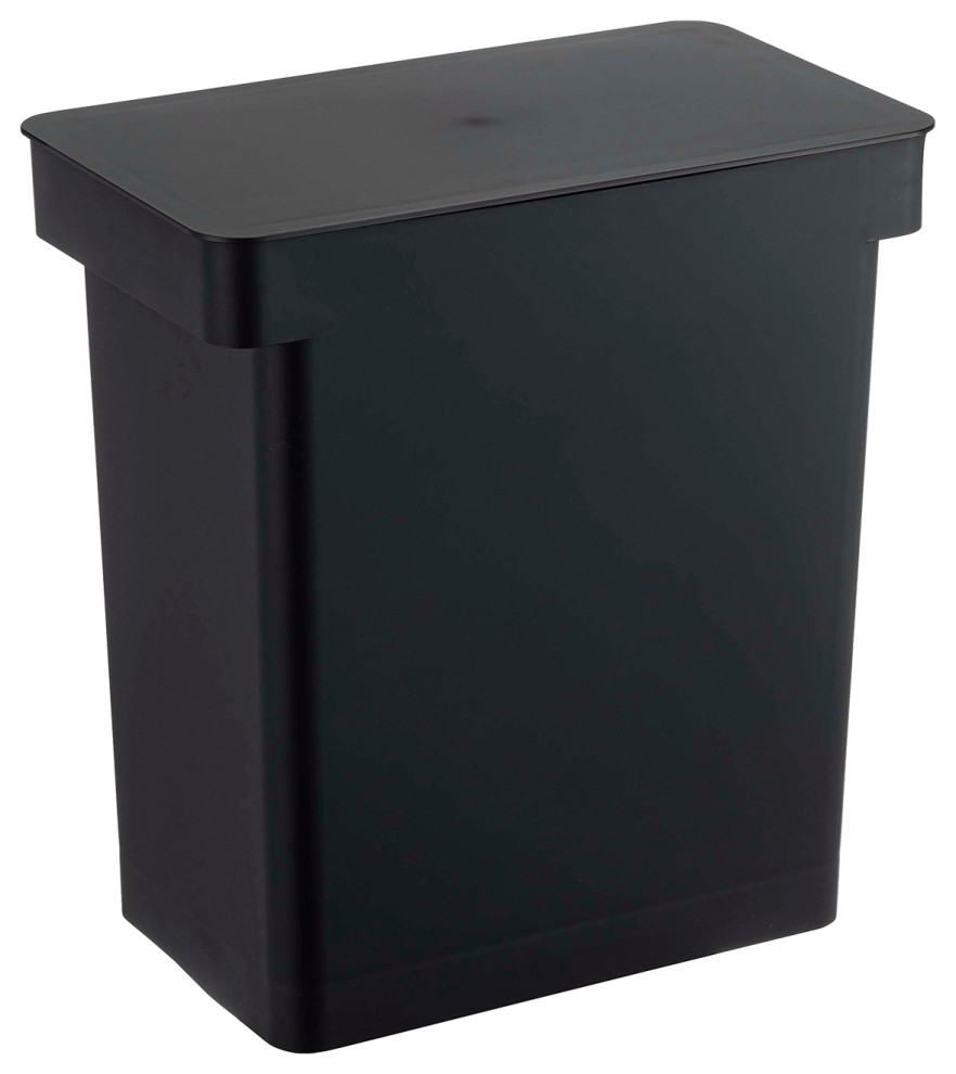 Yamazaki Home Airtight Rolling Trash Can, Polypropylene Contemporary