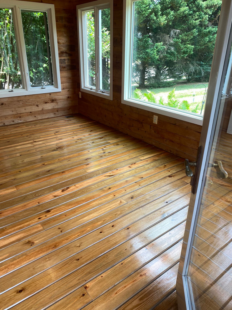 Refinish: Covered deck flooring