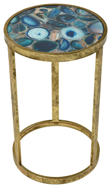 Krete End & Side Tables, Blue Agate - Contemporary - Side Tables And ...