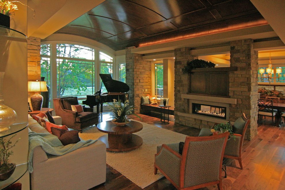 Contemporary living room in Minneapolis.