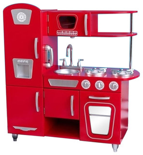 red retro play kitchen
