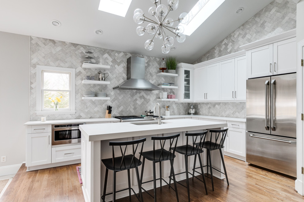This is an example of a transitional kitchen in Richmond.