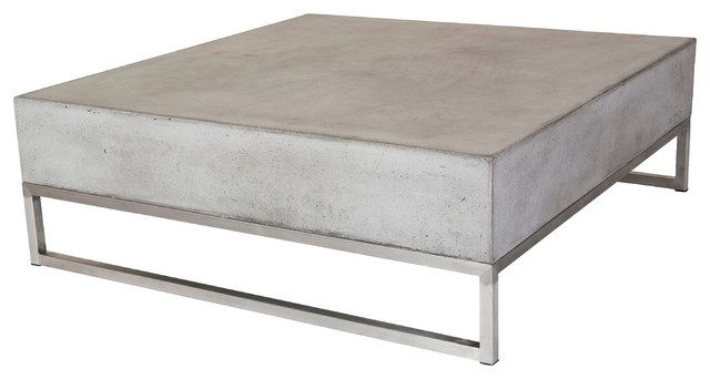 Modrest Drake Modern Square Concrete Coffee Table Contemporary Modrest Drake Modern Square Concrete Coffee Table