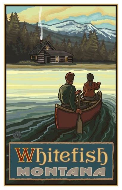 by Artist Paul A. Lanquist Whitefish Montana Lake Art Print, 12