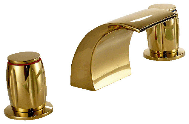 Widespread Brass Waterfall Bathroom Sink Faucet Chrome Basin 3 Hole Mixer Tap