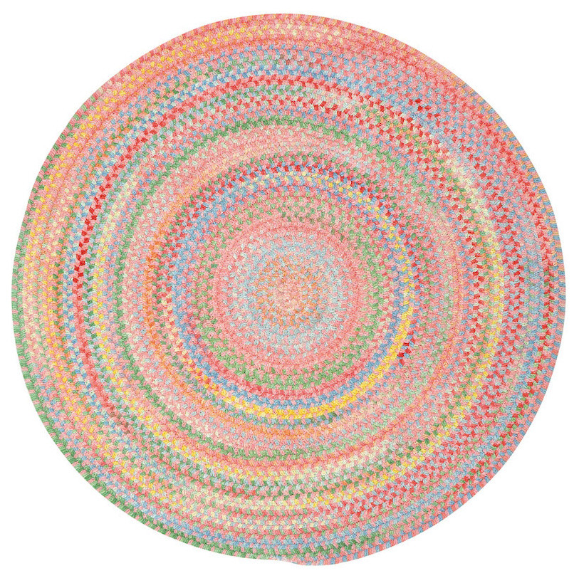Capel Baby's Breath Pink 0450_510 Braided Rugs 8'6" Round