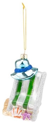 Beachcombers Blown Glass Beach Chair Ornament Beach Style Christmas Ornaments By Silver Crystal Gallery