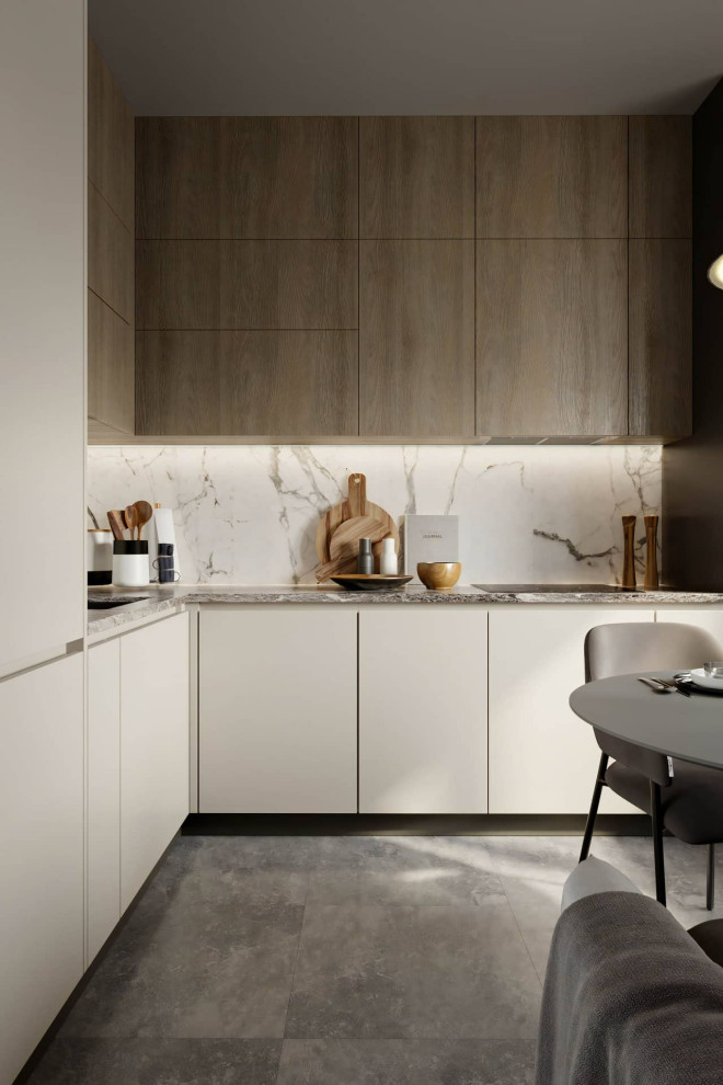 Inspiration for a contemporary kitchen in Moscow.