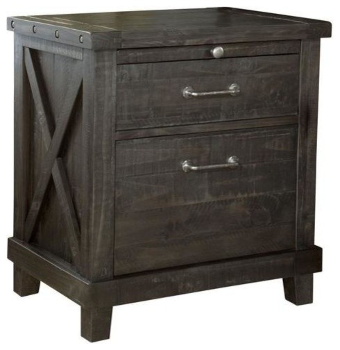 Vantage Nightstand In Rustic Black Rustic Nightstands And