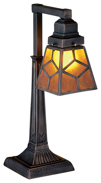 Meyda Lighting 27881 20 H Amber Mica Diamond Mission Desk Lamp