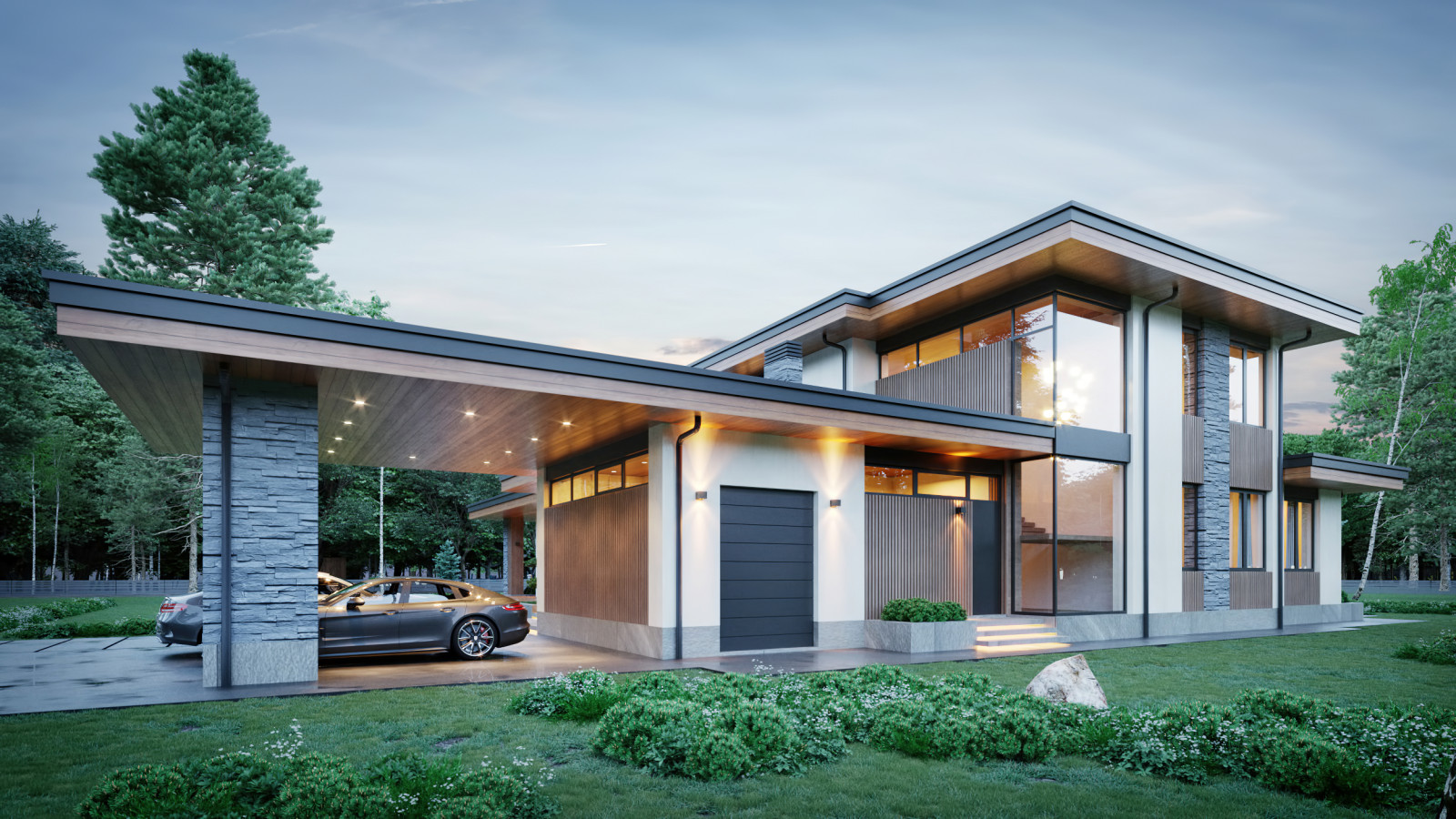 Проект индивидуального жилого дома и бани в КП "Руза Фэмили Парк"