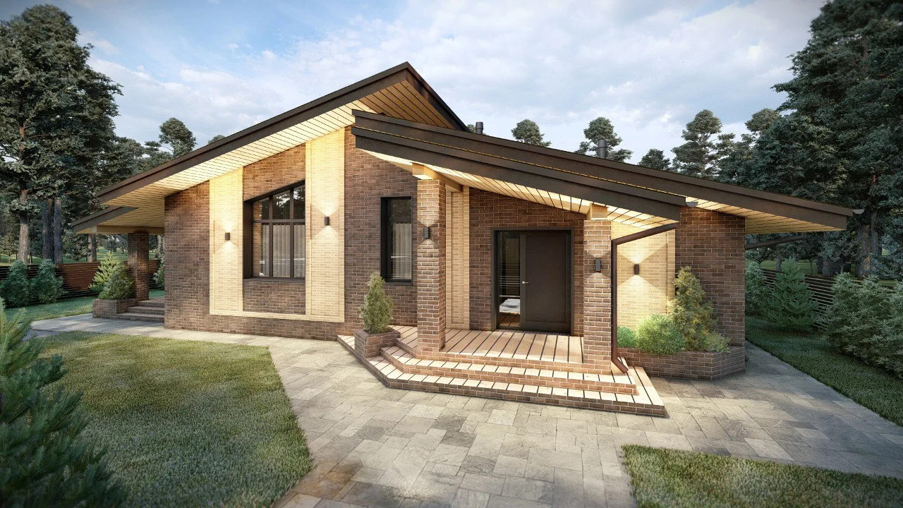 ПРОЕКТ ДОМА ИЗ КИРПИЧА 133,58М²