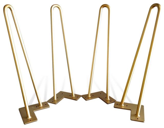 Premium 2 Rod INCLINED Hairpin Legs Brass 1/2" Diameter Set of 4